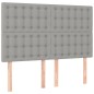 vidaXL Cabeceros 4 unidades tela gris claro 72x5x78/88 cm vidaXL Cabeceros 4 unidades tela gris claro 72x5x78/88 cm