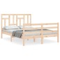 vidaXL Estructura de cama de matrimonio con cabecero madera maciza vidaXL Estructura de cama de matrimonio con cabecero madera maciza