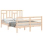 vidaXL Estructura de cama de matrimonio con cabecero madera maciza vidaXL Estructura de cama de matrimonio con cabecero madera maciza