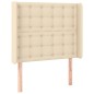 vidaXL Cabecero con orejas de tela color crema 83x16x118/128 cm