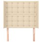 vidaXL Cabecero con orejas de tela color crema 83x16x118/128 cm