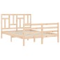 vidaXL Estructura de cama de matrimonio con cabecero madera maciza vidaXL Estructura de cama de matrimonio con cabecero madera maciza