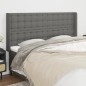 vidaXL Cabecero con orejas de tela gris oscuro 183x16x118/128 cm
