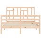 vidaXL Estructura de cama de matrimonio con cabecero madera maciza vidaXL Estructura de cama de matrimonio con cabecero madera maciza