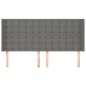 vidaXL Cabecero con orejas de tela gris oscuro 183x16x118/128 cm