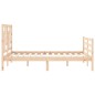 vidaXL Estructura de cama de matrimonio con cabecero madera maciza vidaXL Estructura de cama de matrimonio con cabecero madera maciza
