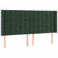 vidaXL Cabecero con orejas de terciopelo verde oscuro 203x16x118/128cm