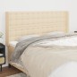 vidaXL Cabecero con orejas de tela color crema 203x16x118/128 cm vidaXL Cabecero con orejas de tela color crema 203x16x118/128 cm