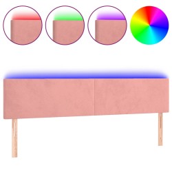 vidaXL Cabecero con LED de terciopelo rosa 180x5x78/88 cm
