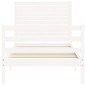 vidaXL Estructura de cama individual con cabecero madera maciza blanco vidaXL Estructura de cama individual con cabecero madera maciza blanco