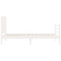 vidaXL Estructura de cama individual con cabecero madera maciza blanco vidaXL Estructura de cama individual con cabecero madera maciza blanco