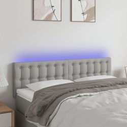 vidaXL Cabecero con LED de tela gris claro 144x5x78/88 cm