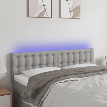 vidaXL Cabecero con LED de tela gris claro 144x5x78/88 cm