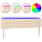 vidaXL Cabecero con LED de tela color crema 200x5x78/88 cm vidaXL Cabecero con LED de tela color crema 200x5x78/88 cm