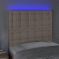 vidaXL Cabecero con luces LED cuero sintético capuchino 80x5x118/128cm vidaXL Cabecero con luces LED cuero sintético capuchino 80x5x118/128cm