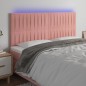 vidaXL Cabecero con luces LED terciopelo rosa 160x5x118/128 cm vidaXL Cabecero con luces LED terciopelo rosa 160x5x118/128 cm