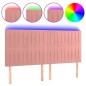 vidaXL Cabecero con luces LED terciopelo rosa 160x5x118/128 cm vidaXL Cabecero con luces LED terciopelo rosa 160x5x118/128 cm