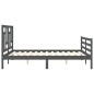 vidaXL Estructura de cama con cabecero madera maciza gris 160x200 cm