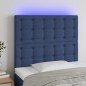 vidaXL Cabecero con luces LED tela azul 90x5x118/128 cm vidaXL Cabecero con luces LED tela azul 90x5x118/128 cm
