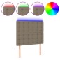vidaXL Cabecero con luces LED tela gris taupe 100x5x118/128 cm vidaXL Cabecero con luces LED tela gris taupe 100x5x118/128 cm