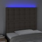 vidaXL Cabecero con luces LED tela gris taupe 100x5x118/128 cm vidaXL Cabecero con luces LED tela gris taupe 100x5x118/128 cm