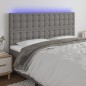 vidaXL Cabecero con luces LED tela gris oscuro 180x5x118/128 cm vidaXL Cabecero con luces LED tela gris oscuro 180x5x118/128 cm