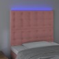 vidaXL Cabecero con luces LED terciopelo rosa 90x5x118/128 cm