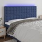vidaXL Cabecero con luces LED tela azul 200x5x118/128 cm vidaXL Cabecero con luces LED tela azul 200x5x118/128 cm