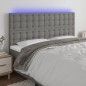 vidaXL Cabecero con luces LED tela gris oscuro 160x5x118/128 cm vidaXL Cabecero con luces LED tela gris oscuro 160x5x118/128 cm