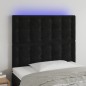 vidaXL Cabecero con luces LED terciopelo negro 80x5x118/128 cm vidaXL Cabecero con luces LED terciopelo negro 80x5x118/128 cm