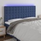 vidaXL Cabecero con luces LED tela azul 180x5x118/128 cm vidaXL Cabecero con luces LED tela azul 180x5x118/128 cm