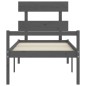 vidaXL Cama personas mayores cabecero madera maciza gris 100x200 cm vidaXL Cama personas mayores cabecero madera maciza gris 100x200 cm