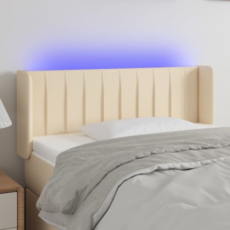 vidaXL Cabecero con LED de tela crema 93x16x78/88 cm