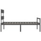 vidaXL Cama personas mayores cabecero madera maciza gris 100x200 cm vidaXL Cama personas mayores cabecero madera maciza gris 100x200 cm