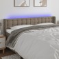 vidaXL Cabecero con LED de tela gris taupe 183x16x78/88 cm vidaXL Cabecero con LED de tela gris taupe 183x16x78/88 cm