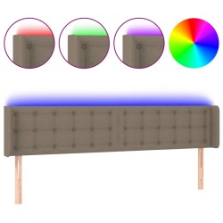 vidaXL Cabecero con LED de tela gris taupe 183x16x78/88 cm