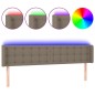 vidaXL Cabecero con LED de tela gris taupe 183x16x78/88 cm vidaXL Cabecero con LED de tela gris taupe 183x16x78/88 cm