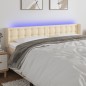 vidaXL Cabecero con LED de tela crema 203x16x78/88 cm