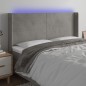 vidaXL Cabecero con LED de terciopelo gris claro 183x16x118/128 cm vidaXL Cabecero con LED de terciopelo gris claro 183x16x118/128 cm