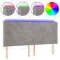 vidaXL Cabecero con LED de terciopelo gris claro 183x16x118/128 cm vidaXL Cabecero con LED de terciopelo gris claro 183x16x118/128 cm