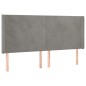 vidaXL Cabecero con LED de terciopelo gris claro 183x16x118/128 cm vidaXL Cabecero con LED de terciopelo gris claro 183x16x118/128 cm