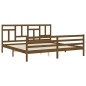 vidaXL Estructura cama y cabecero madera maciza marrón miel 200x200 cm vidaXL Estructura cama y cabecero madera maciza marrón miel 200x200 cm