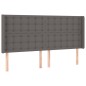 vidaXL Cabecero con LED cuero sintético gris 163x16x118/128cm