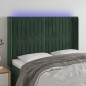 vidaXL Cabecero con LED de terciopelo verde oscuro 147x16x118/128 cm vidaXL Cabecero con LED de terciopelo verde oscuro 147x16x118/128 cm