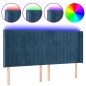 vidaXL Cabecero con LED de terciopelo azul oscuro 203x16x118/128 cm vidaXL Cabecero con LED de terciopelo azul oscuro 203x16x118/128 cm