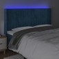 vidaXL Cabecero con LED de terciopelo azul oscuro 203x16x118/128 cm vidaXL Cabecero con LED de terciopelo azul oscuro 203x16x118/128 cm