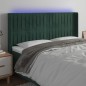 vidaXL Cabecero con LED de terciopelo verde oscuro 183x16x118/128 cm vidaXL Cabecero con LED de terciopelo verde oscuro 183x16x118/128 cm