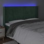 vidaXL Cabecero con LED de terciopelo verde oscuro 183x16x118/128 cm vidaXL Cabecero con LED de terciopelo verde oscuro 183x16x118/128 cm
