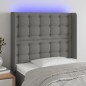 vidaXL Cabecero con LED de tela gris oscuro 93x16x118/128 cm vidaXL Cabecero con LED de tela gris oscuro 93x16x118/128 cm