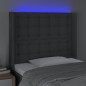 vidaXL Cabecero con LED de tela gris oscuro 93x16x118/128 cm vidaXL Cabecero con LED de tela gris oscuro 93x16x118/128 cm